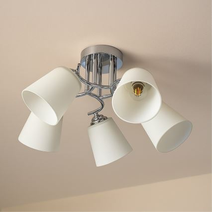 Påbygningsloftlampe PAFOS 5xE27/15W/230V, blank krom