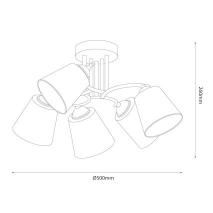 Påbygningsloftlampe PAFOS 5xE27/15W/230V, blank krom
