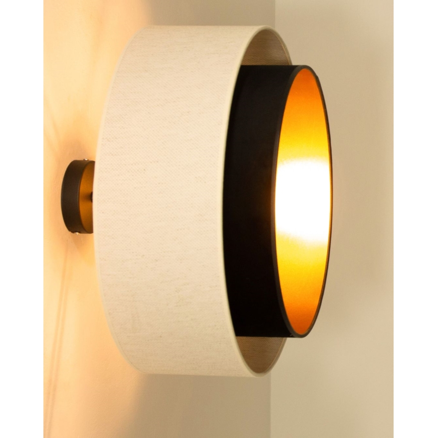 Påbygningslysekrone NATIA 1xE27/60W/230V Ø45 cm hvid/sort