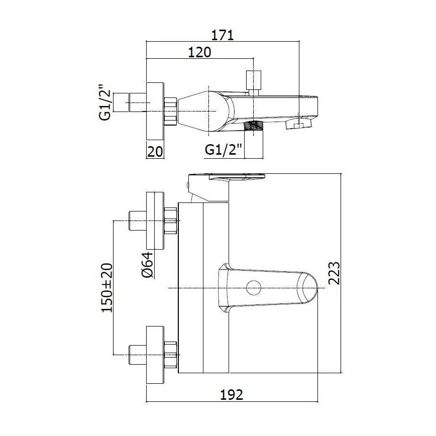 Paffoni - Badekarssæt med CANDY-armatur, blank krom