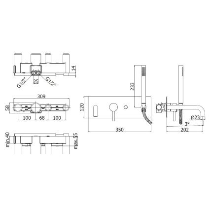 Paffoni - Badekarsæt LIGHT poleret krom