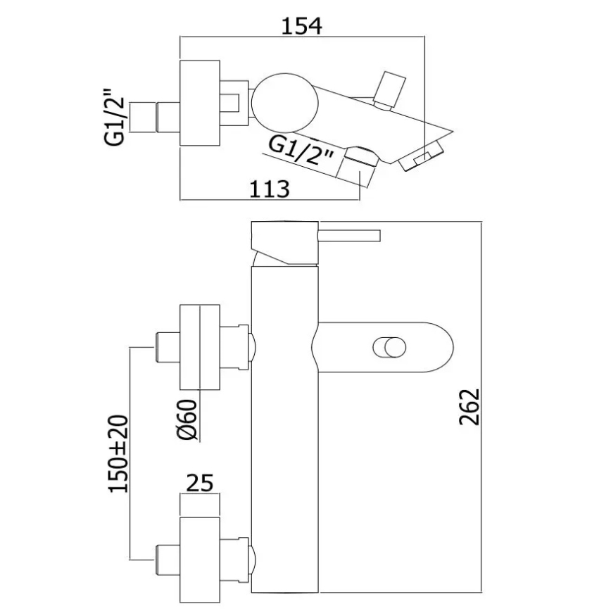 Paffoni - Badekarsæt med armatur LIGHT, blank krom