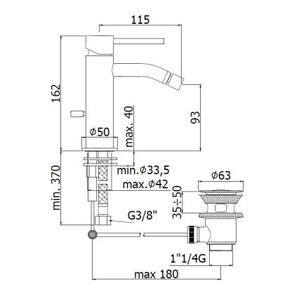 Paffoni - Bidetarmatur + bundventil LIGHT børstet guld