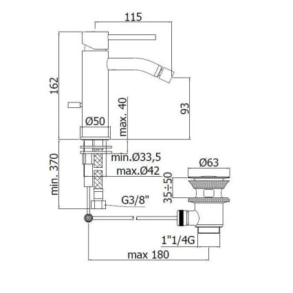 Paffoni - Bidetbatteri LIGHT, poleret krom