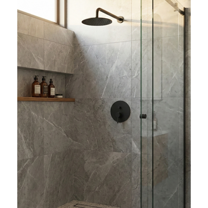 Paffoni - Brusearmatur til indbygget installation LIGHT sort