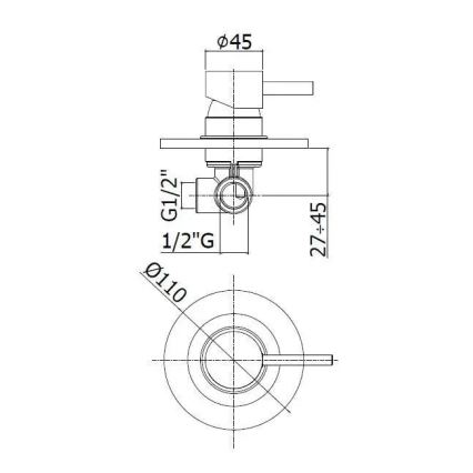 Paffoni - Brusearmatur til indbygning LIGHT, blank krom