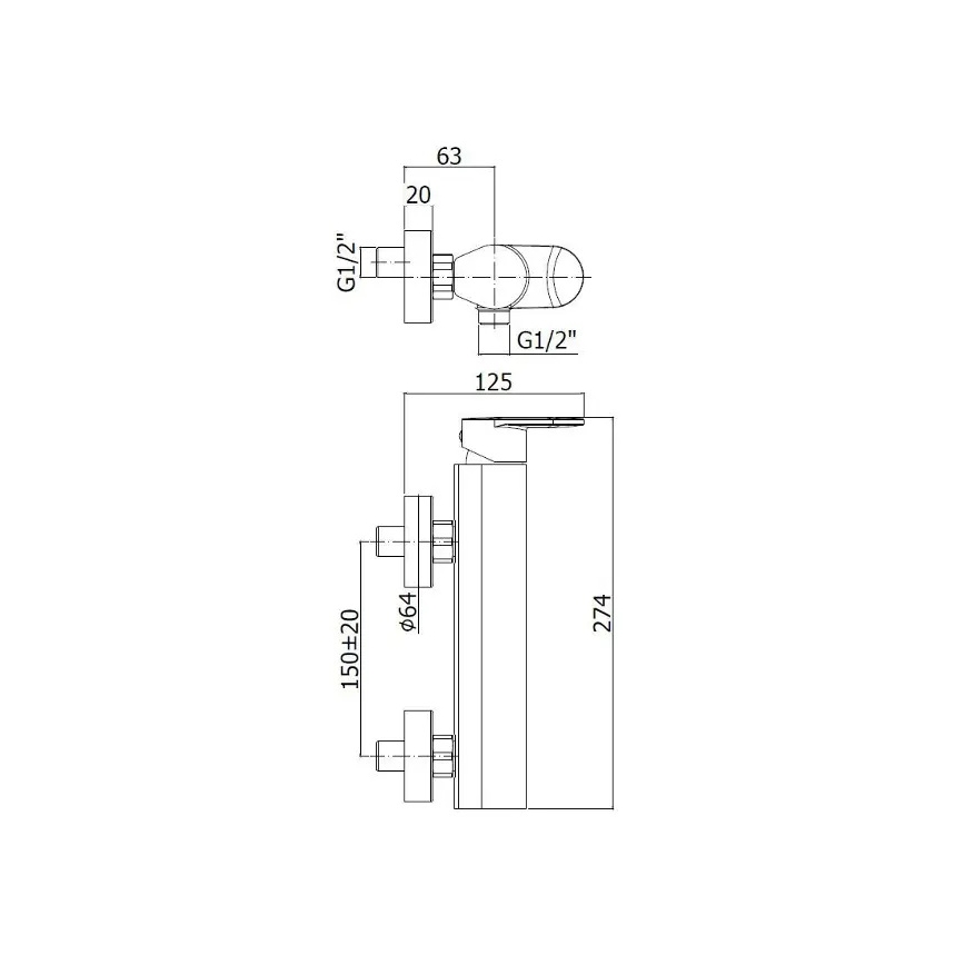 Paffoni - Brusesæt med blandingsbatteri CANDY poleret krom