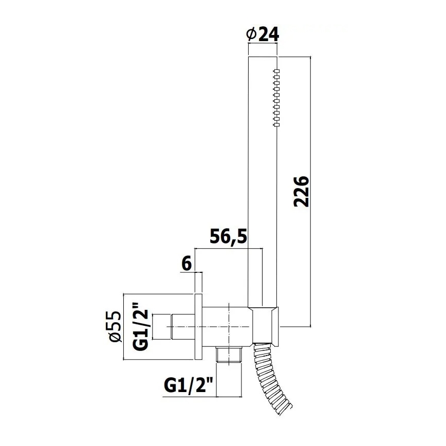Paffoni - Brusesæt ROUND mat sort
