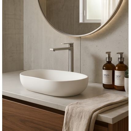 Paffoni - Håndvaskarmatur + bundventil TANGO i rustfrit stål