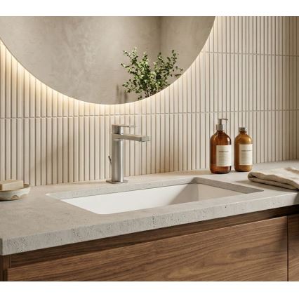 Paffoni - Håndvaskarmatur + bundventil TANGO rustfrit stål