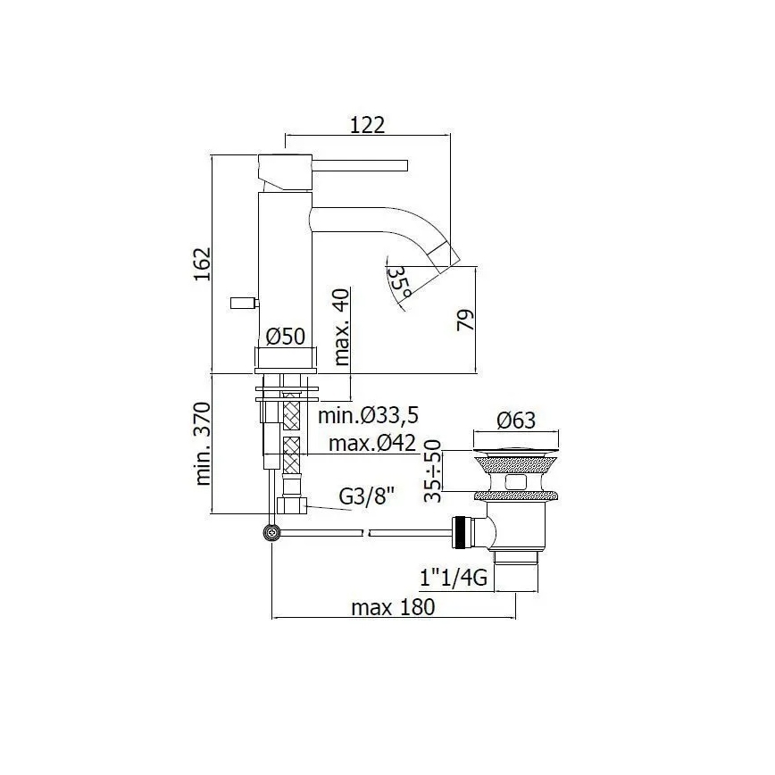 Paffoni - Håndvaskarmatur LIGHT, sort