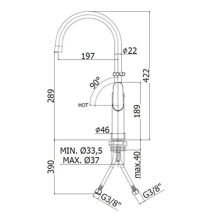 Paffoni - Køkkenarmatur CANDY poleret krom