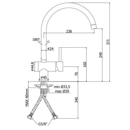 Paffoni - Køkkenarmatur LIGHT sort