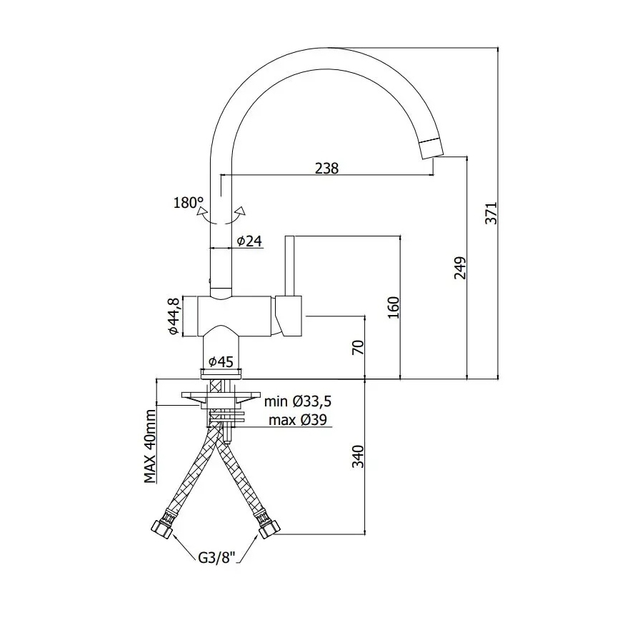 Paffoni - Køkkenarmatur LIGHT sort