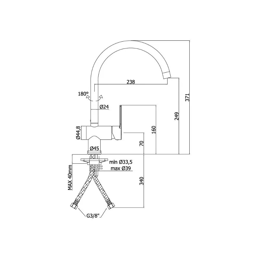 Paffoni - Køkkenarmatur RINGO i blank krom