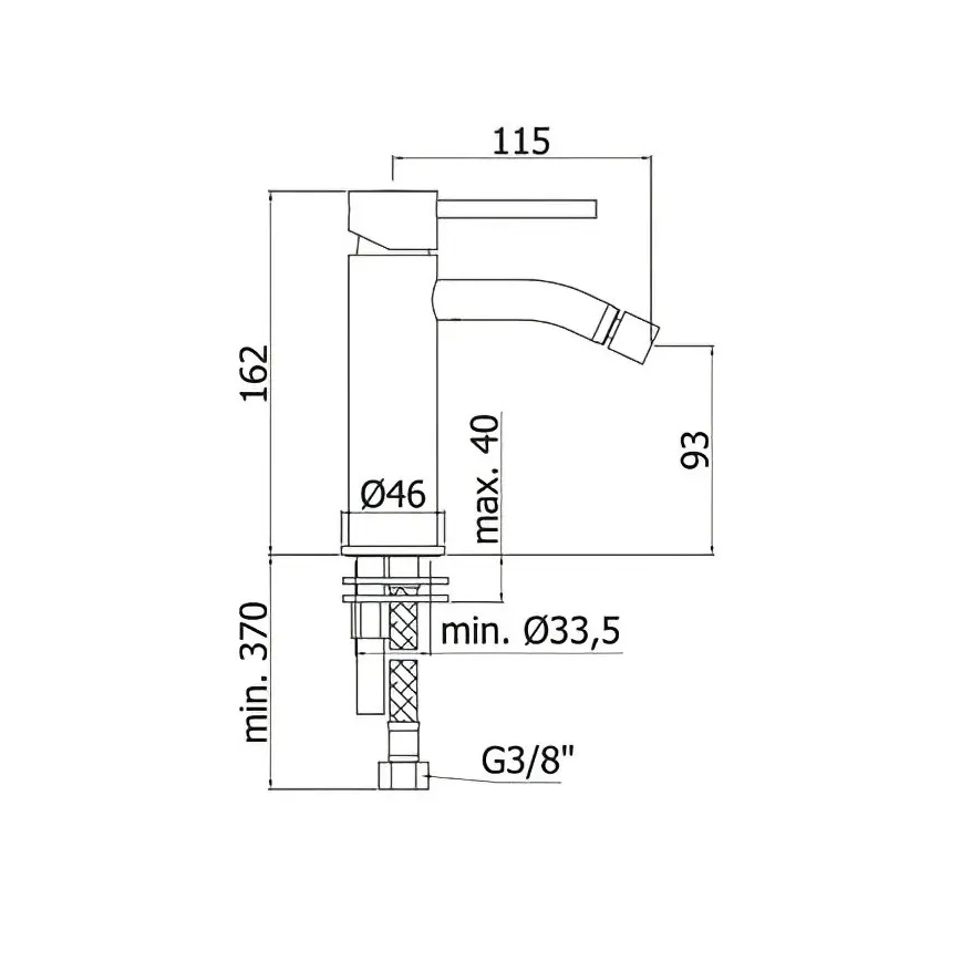 Paffoni - LIGHT bidetarmatur, sort