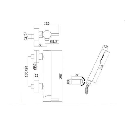 Paffoni - LIGHT brusesæt med blandingsbatteri, mat sort