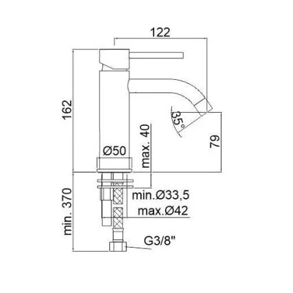 Paffoni - LIGHT håndvaskarmatur i poleret krom