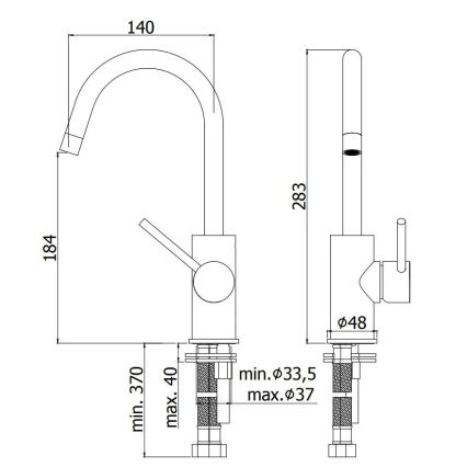 Paffoni - LIGHT håndvaskarmatur, sort