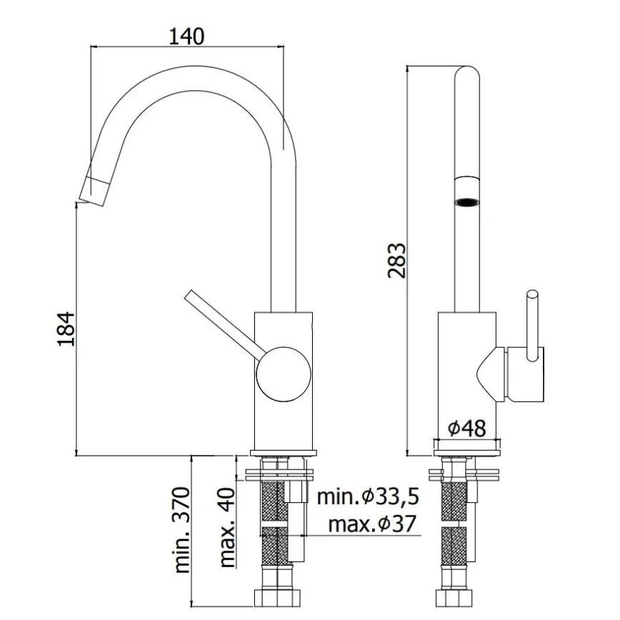 Paffoni - LIGHT håndvaskarmatur, sort