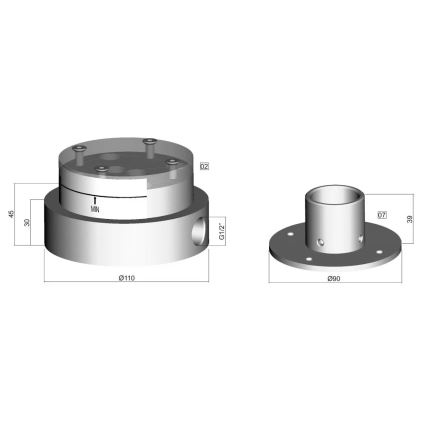 Paffoni - Monteringskorpus til gulvmonteret badekarbatteri LIGHT