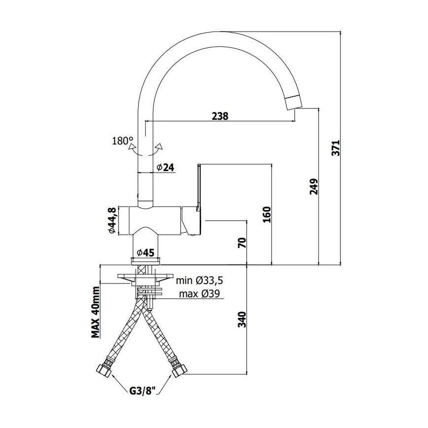 Paffoni - RINGO køkkenarmatur i sort