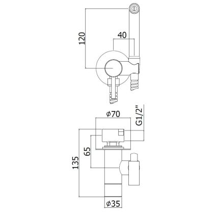 Paffoni - Vægsæt med håndholdt bidetbruser til indbygget installation RINGO WEST hvid
