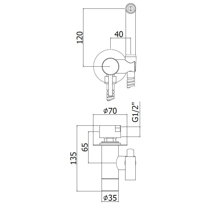 Paffoni - Vægsæt med håndholdt bidetbruser til indbygget installation RINGO WEST hvid