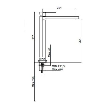 Paffoni - Vaskebatteri TANGO mat krom