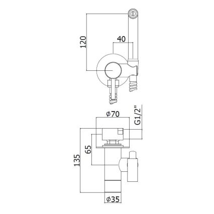 Paffoni – Vægmonteret sæt med håndholdt bidetbruser til indbygget installation (KIT), blank krom