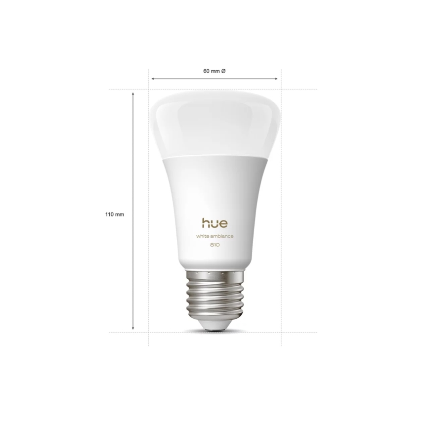 Sæt med 2 LED dæmpbare pærer Philips Hue WHITE AMBIANCE E27/6W/230V 1000-20000K