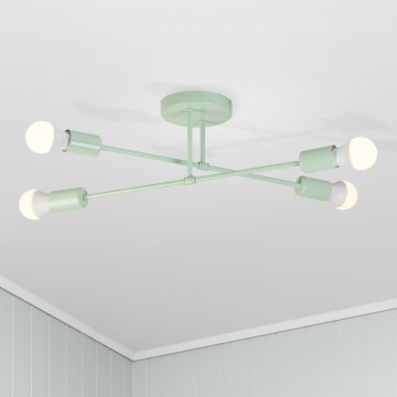 Påmonteret loftlampe CAMBRIDGE 4xE27/15W/230V grøn
