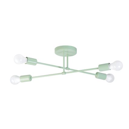 Påmonteret loftlampe CAMBRIDGE 4xE27/15W/230V grøn