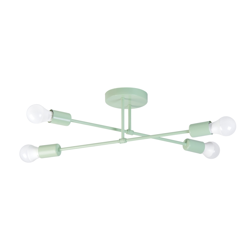 Påmonteret loftlampe CAMBRIDGE 4xE27/15W/230V grøn