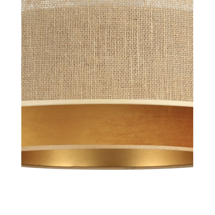 Påmonteret loftlampe SARTA 1xE27/60W/230V Ø 45 cm kobberfarvet/jute