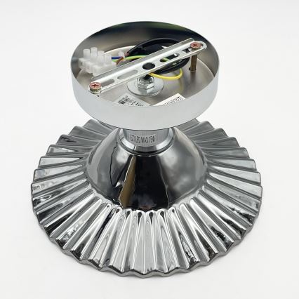 Påmonteret loftlampe TRISH 1xE27/15W/230V blank krom/røget sort