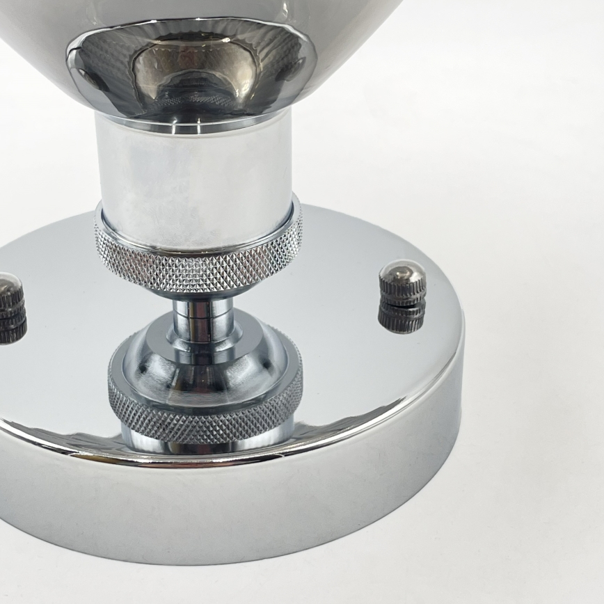 Påmonteret loftlampe TRISH 1xE27/15W/230V blank krom/røget sort
