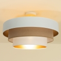 Påmonteret loftlampe WENTA 1xE27/60W/230V Ø 50 cm beige/jute