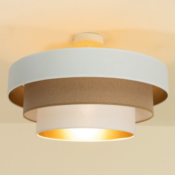 Påmonteret loftlampe WENTA 1xE27/60W/230V Ø 50 cm beige/jute
