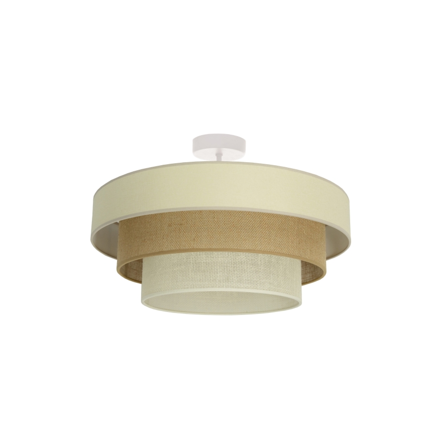 Påmonteret loftlampe WENTA 1xE27/60W/230V Ø 50 cm beige/jute