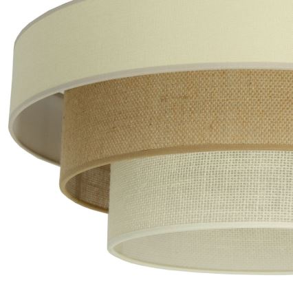 Påmonteret loftlampe WENTA 1xE27/60W/230V Ø 50 cm beige/jute