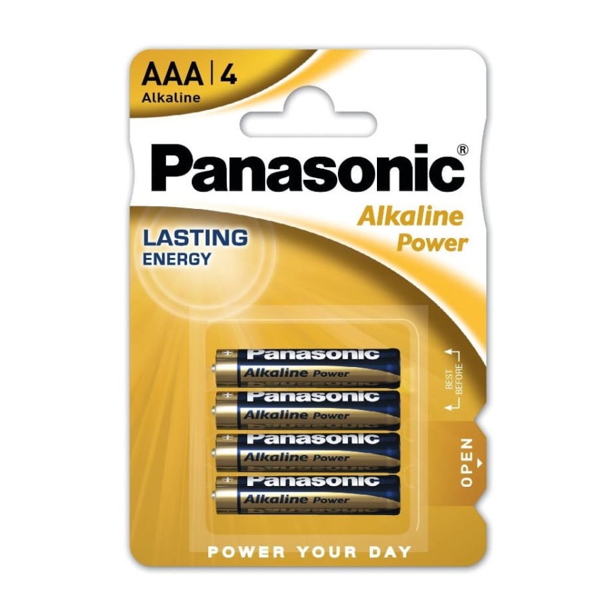 Panasonic - 4 stk. Alkalisk batteri AAA/LR03