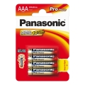 Panasonic - 4 stk. Alkalisk batteri AAA Pro Power 1,5V 1200 mAh