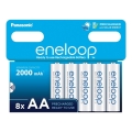 Panasonic - 8 stk. Genopladeligt batteri AA Eneloop 2000 mAh