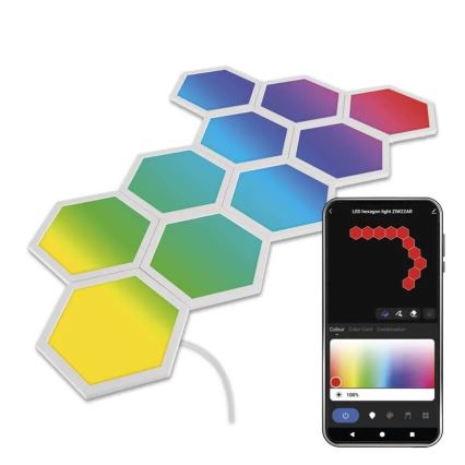 Panel 10x RGBIC dæmpbart LED/1,9W/230V Wi-Fi Tuya