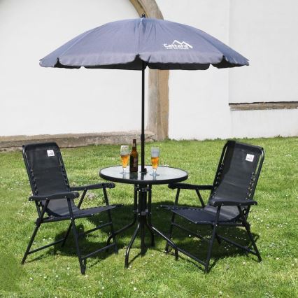 Parasol 1,8 m foldbar + hældning grå