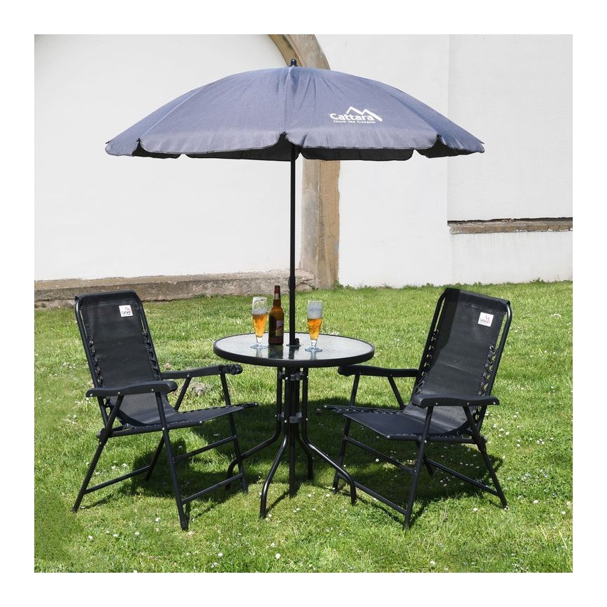 Parasol 1,8 m foldbar + hældning grå