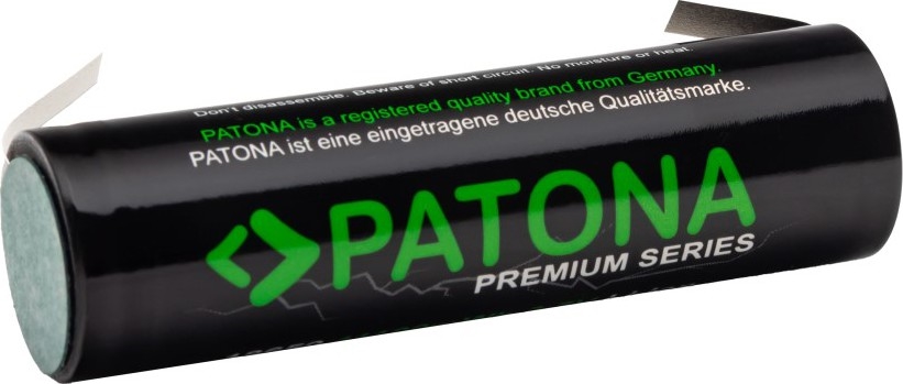 PATONA - Akkumulator 18650 Li-lon 3000mAh PREMIUM 3,7V med strimmelklemmer til lodning
