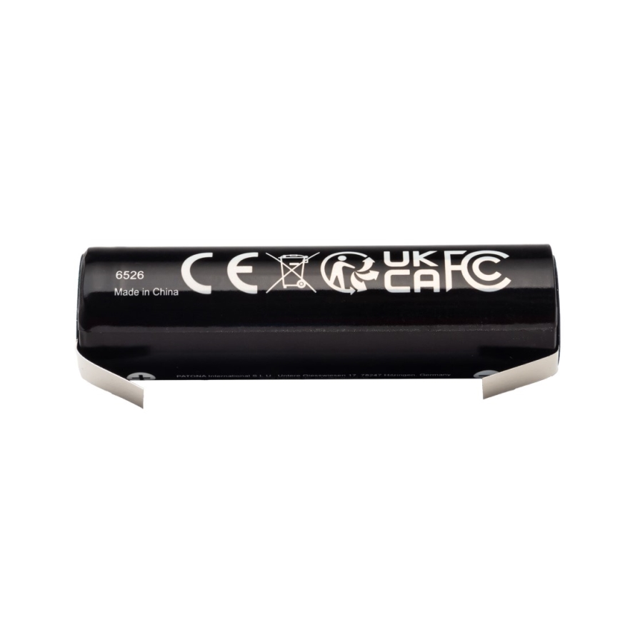 PATONA - Akkumulator 18650 Li-lon 3000mAh PREMIUM 3,7V med strimmelklemmer til lodning