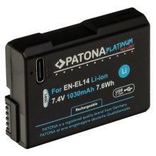 PATONA - Akkumulator Nikon EN-EL14/EN-EL14A 1030mAh Li-Ion Platinum USB-C opladning